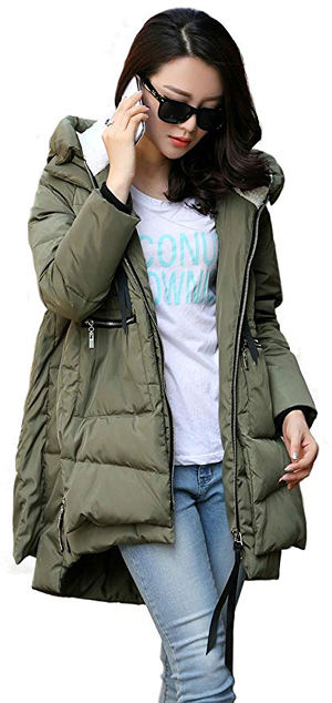 Orolay Women's Thickened Down Jacket Green M